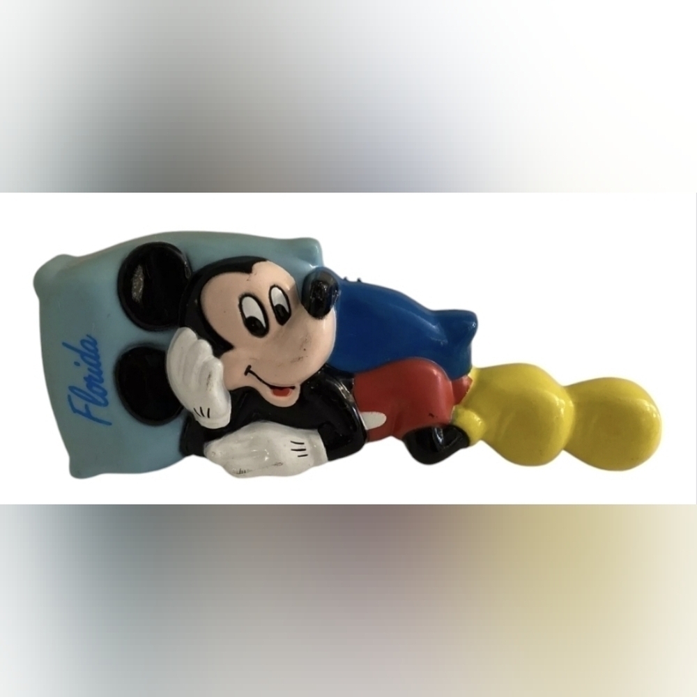 Vintage Disney Mickey Mouse Florida Figural Hairbrush Original Bag